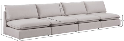 Winston Beige Durable Linen Textured Modular Sofa S160A