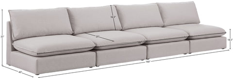Winston Beige Durable Linen Textured Modular Sofa S160A