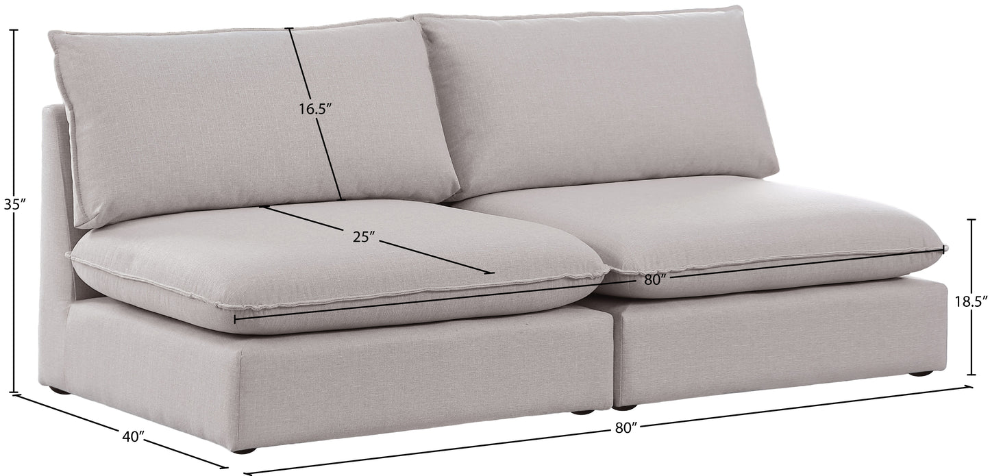 winston beige durable linen textured modular sofa s80a
