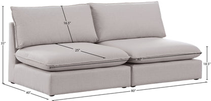 Winston Beige Durable Linen Textured Modular Sofa S80A