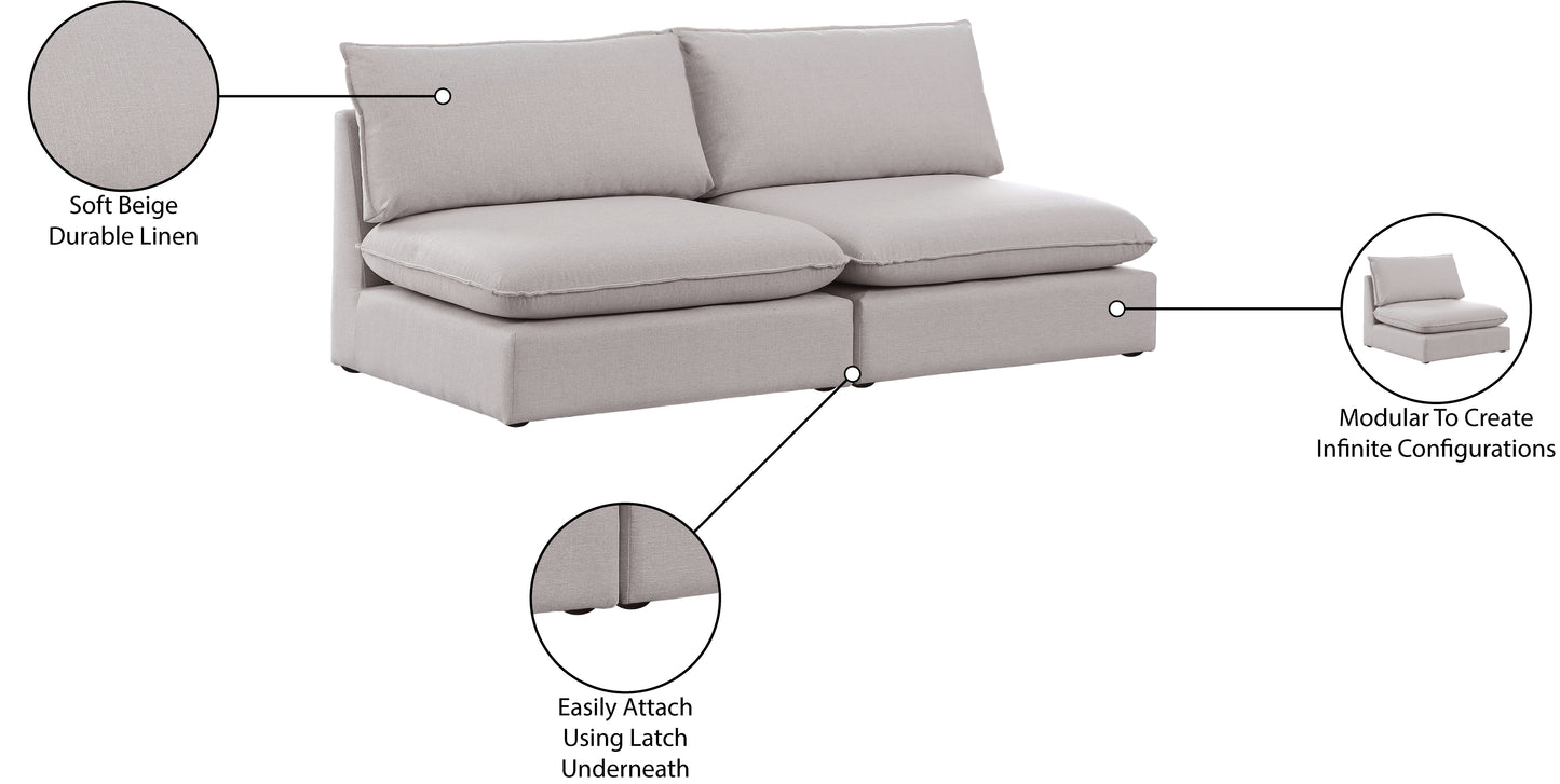 winston beige durable linen textured modular sofa s80a