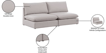 Winston Beige Durable Linen Textured Modular Sofa S80A