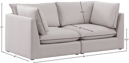 Winston Beige Durable Linen Textured Modular Sofa S80B