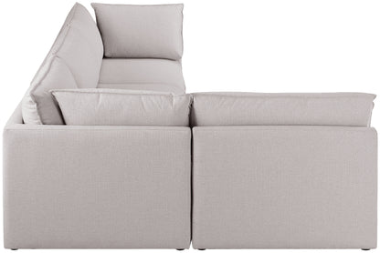 Winston Beige Durable Linen Textured Modular Sectional Sec4A