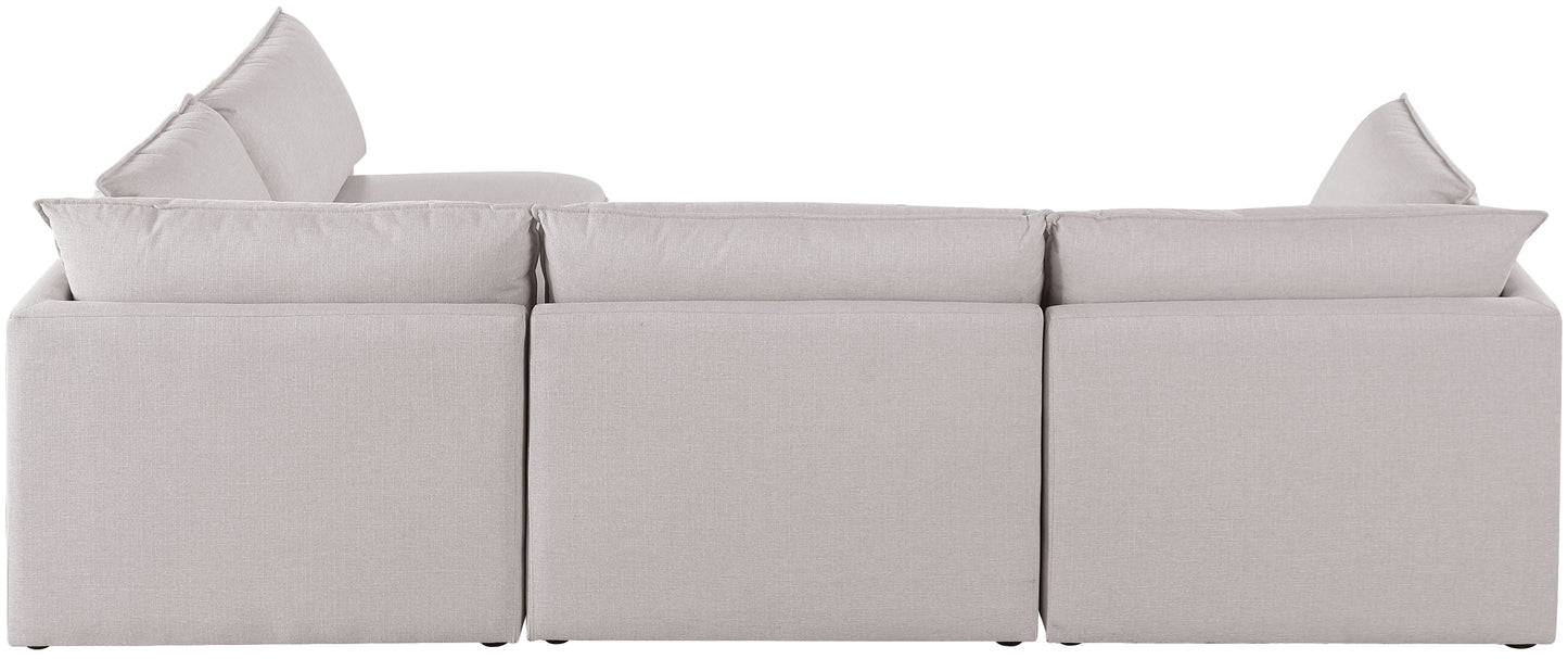 winston beige durable linen textured modular sectional sec4a