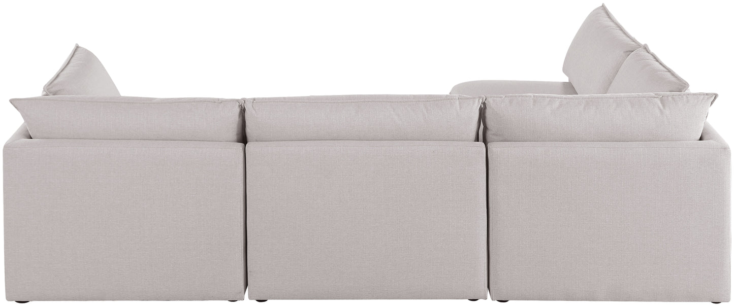 winston beige durable linen textured modular sectional sec4a