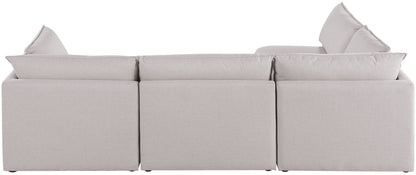 Winston Beige Durable Linen Textured Modular Sectional Sec4A