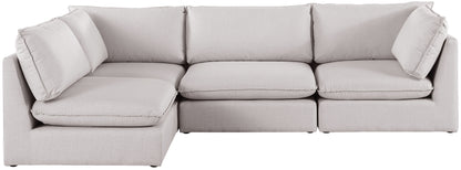 Winston Beige Durable Linen Textured Modular Sectional Sec4A