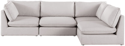 Winston Beige Durable Linen Textured Modular Sectional Sec4A