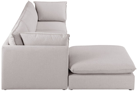 Winston Beige Durable Linen Textured Modular Sectional Sec4B
