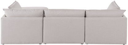 Winston Beige Durable Linen Textured Modular Sectional Sec4B