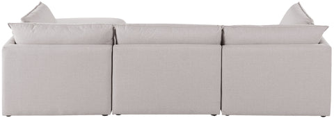 Winston Beige Durable Linen Textured Modular Sectional Sec4B