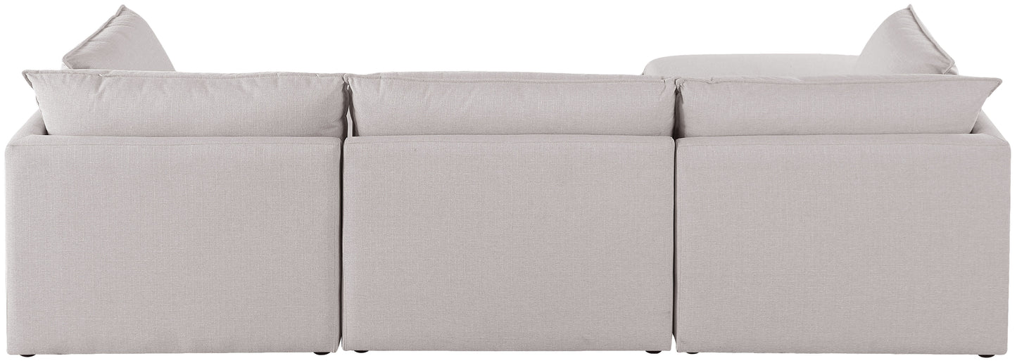 winston beige durable linen textured modular sectional sec4b