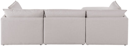 Winston Beige Durable Linen Textured Modular Sectional Sec4B