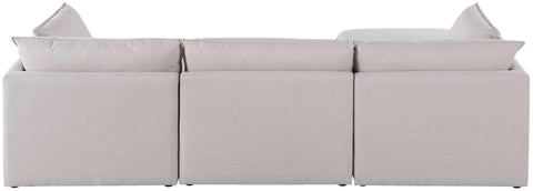 Winston Beige Durable Linen Textured Modular Sectional Sec4B