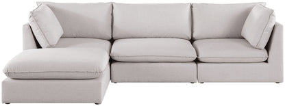 Winston Beige Durable Linen Textured Modular Sectional Sec4B