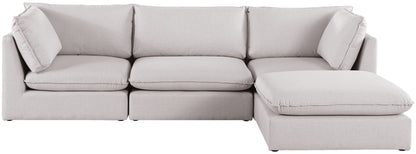 Winston Beige Durable Linen Textured Modular Sectional Sec4B