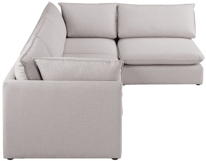 Winston Beige Durable Linen Textured Modular Sectional Sec4B