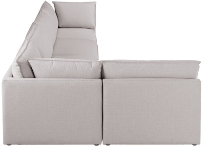 Winston Beige Durable Linen Textured Modular Sectional Sec5A