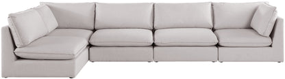 Winston Beige Durable Linen Textured Modular Sectional Sec5A