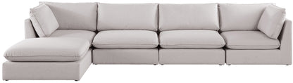 Winston Beige Durable Linen Textured Modular Sectional Sec5B