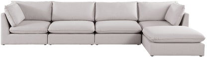 Winston Beige Durable Linen Textured Modular Sectional Sec5B