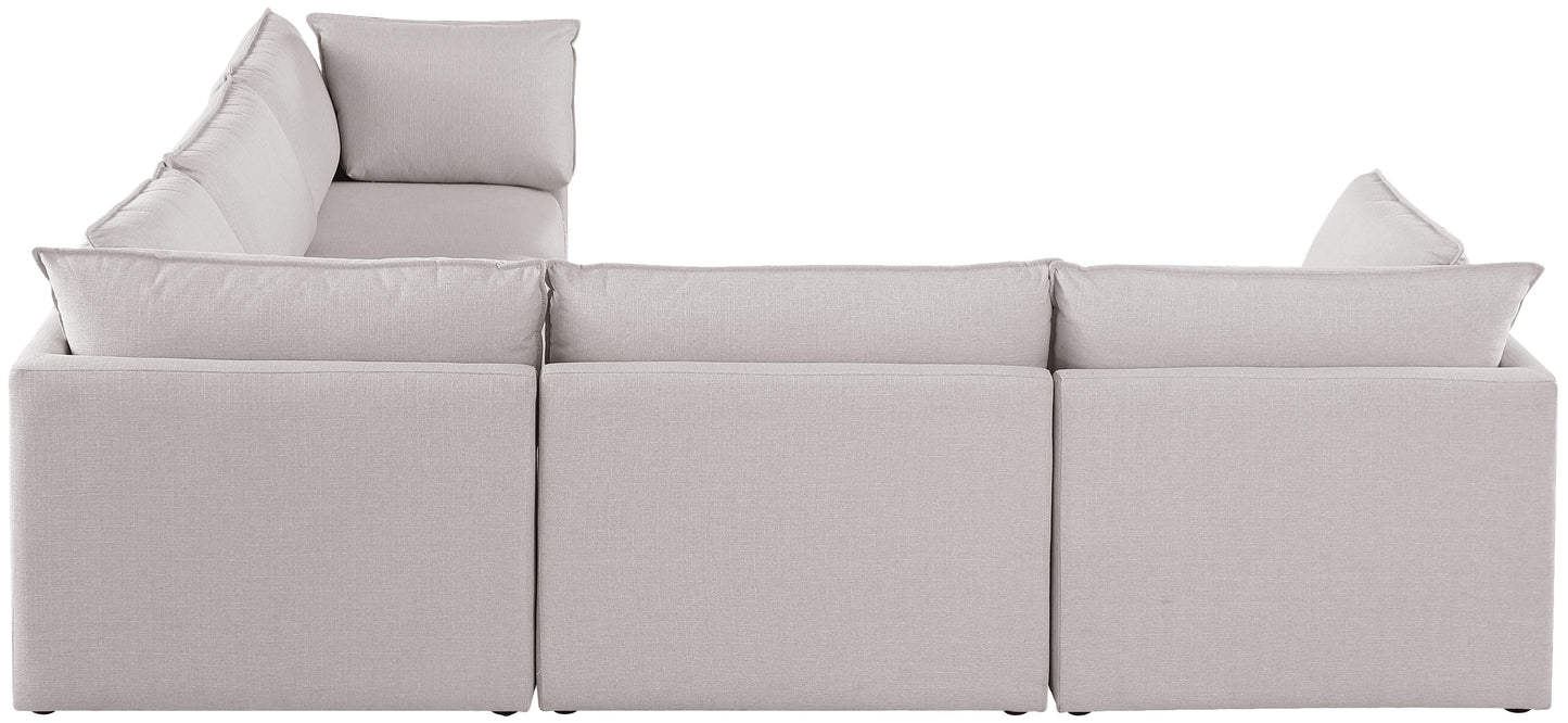 winston beige durable linen textured modular sectional sec5d