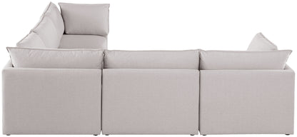 Winston Beige Durable Linen Textured Modular Sectional Sec5D