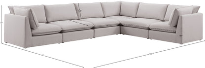 Winston Beige Durable Linen Textured Modular Sectional Sec6A