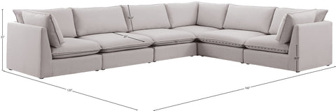 Winston Beige Durable Linen Textured Modular Sectional Sec6A