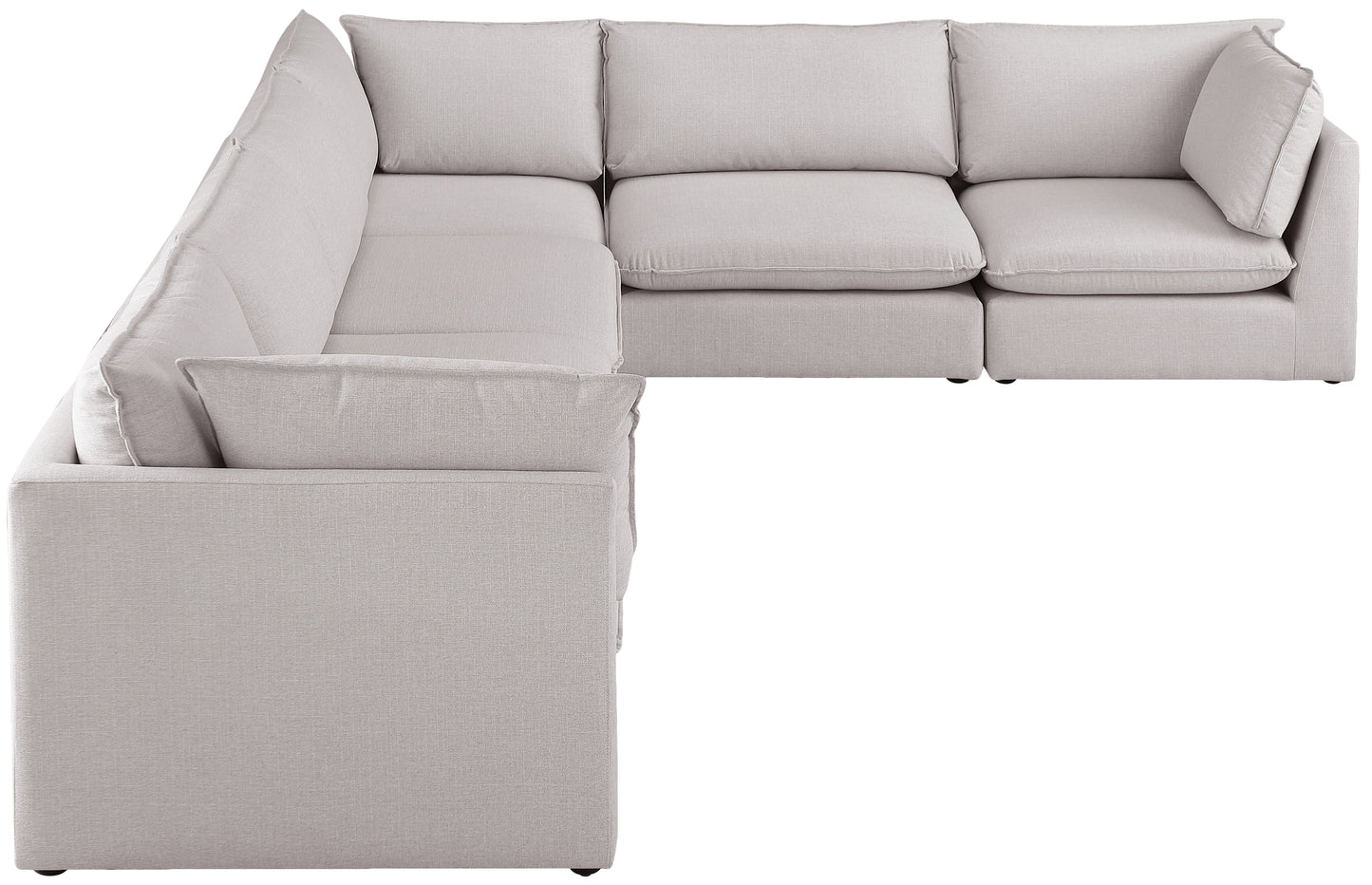 winston beige durable linen textured modular sectional sec6a