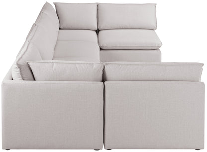 Winston Beige Durable Linen Textured Modular Sectional Sec6C