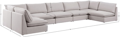 Winston Beige Durable Linen Textured Modular Sectional Sec7A