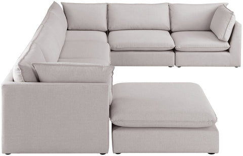 Winston Beige Durable Linen Textured Modular Sectional Sec7B
