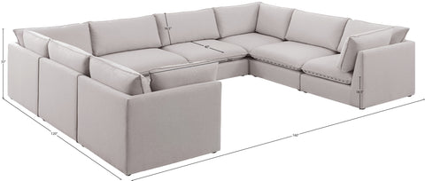 Winston Beige Durable Linen Textured Modular Sectional Sec8A