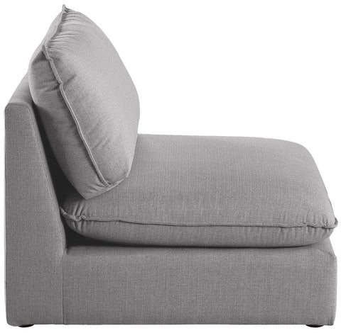 Winston Grey Durable Linen Textured Armless Chair Armless