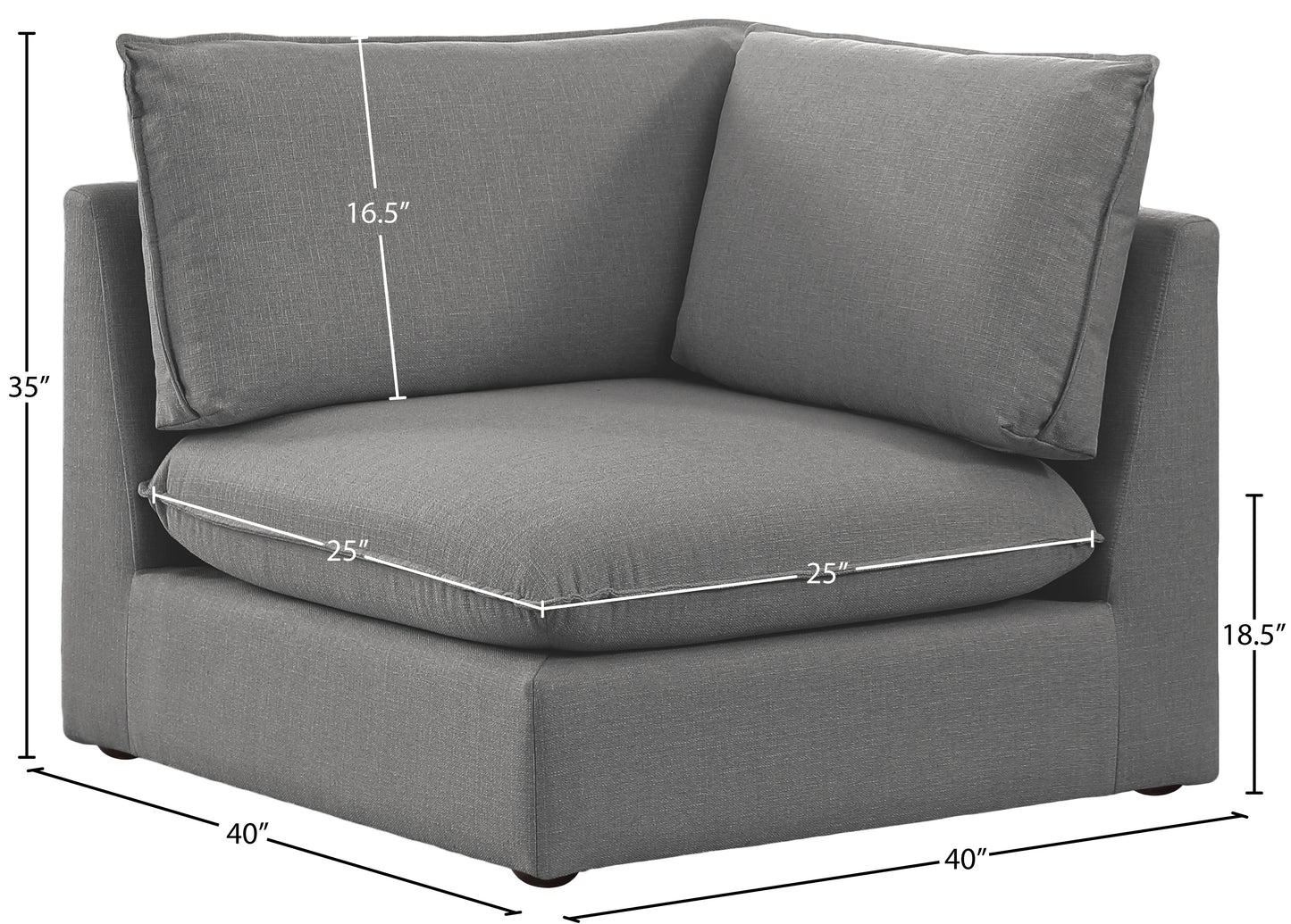 winston grey durable linen textured corner chair corner