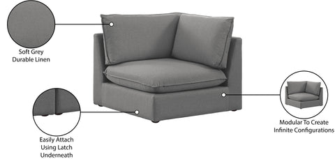 Winston Grey Durable Linen Textured Corner Chair Corner