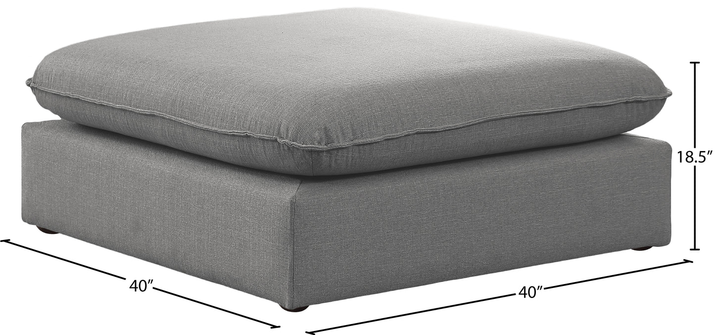 winston grey durable linen textured ottoman ott