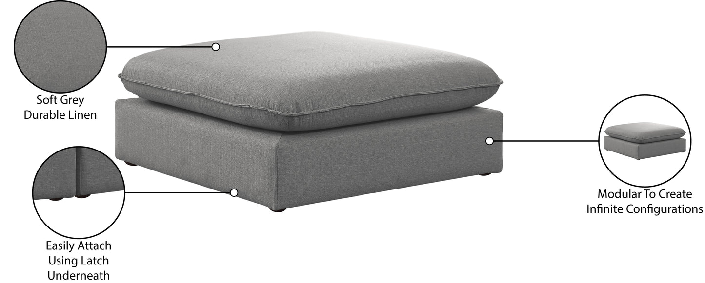 winston grey durable linen textured ottoman ott