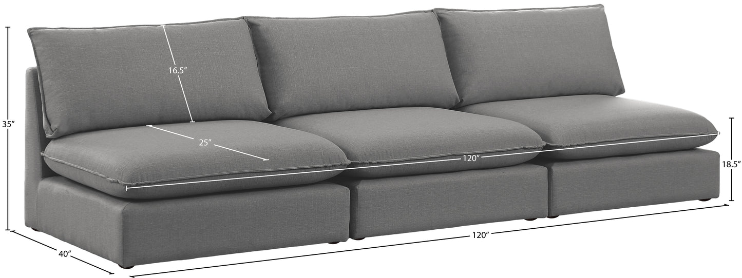 winston grey durable linen textured modular sofa s120a