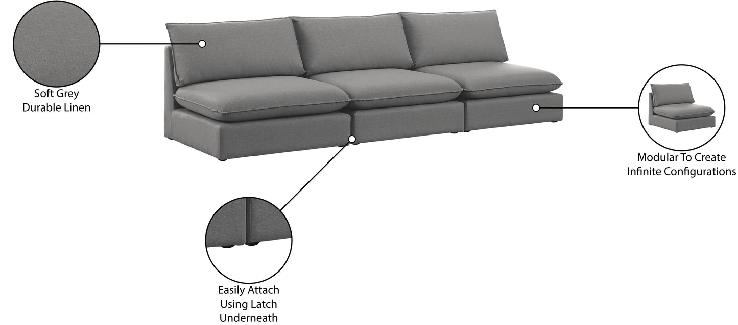 winston grey durable linen textured modular sofa s120a
