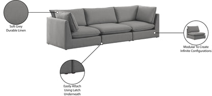 Winston Grey Durable Linen Textured Modular Sofa S120B