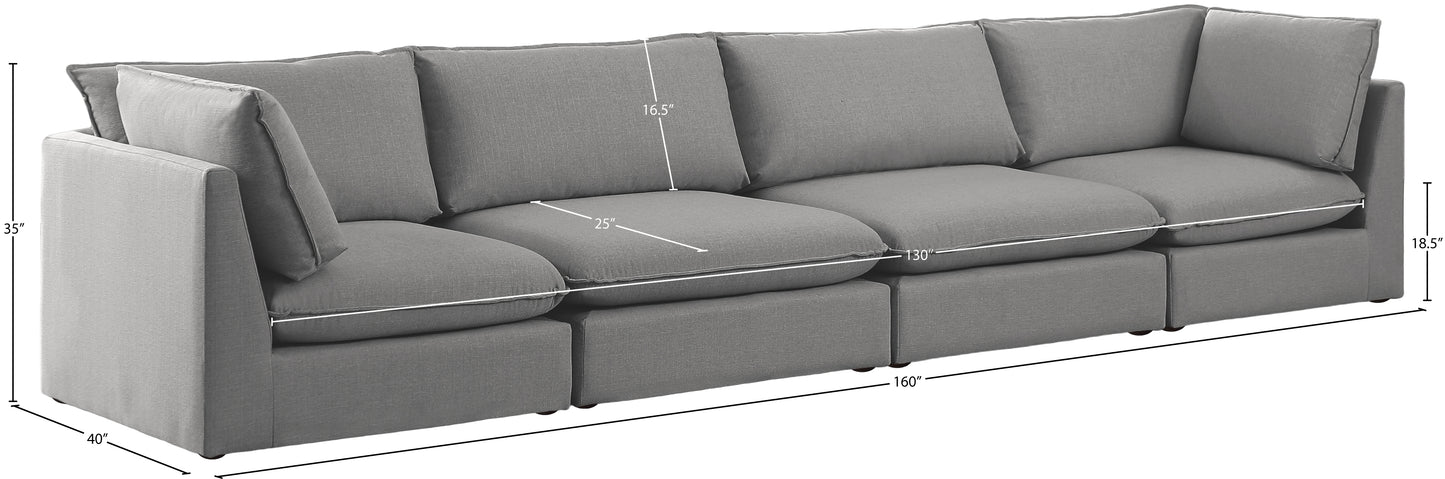 winston grey durable linen textured modular sofa s160b