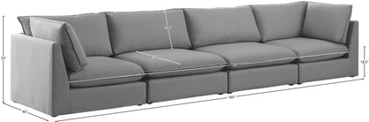 Winston Grey Durable Linen Textured Modular Sofa S160B