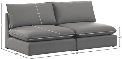 Winston Grey Durable Linen Textured Modular Sofa S80A