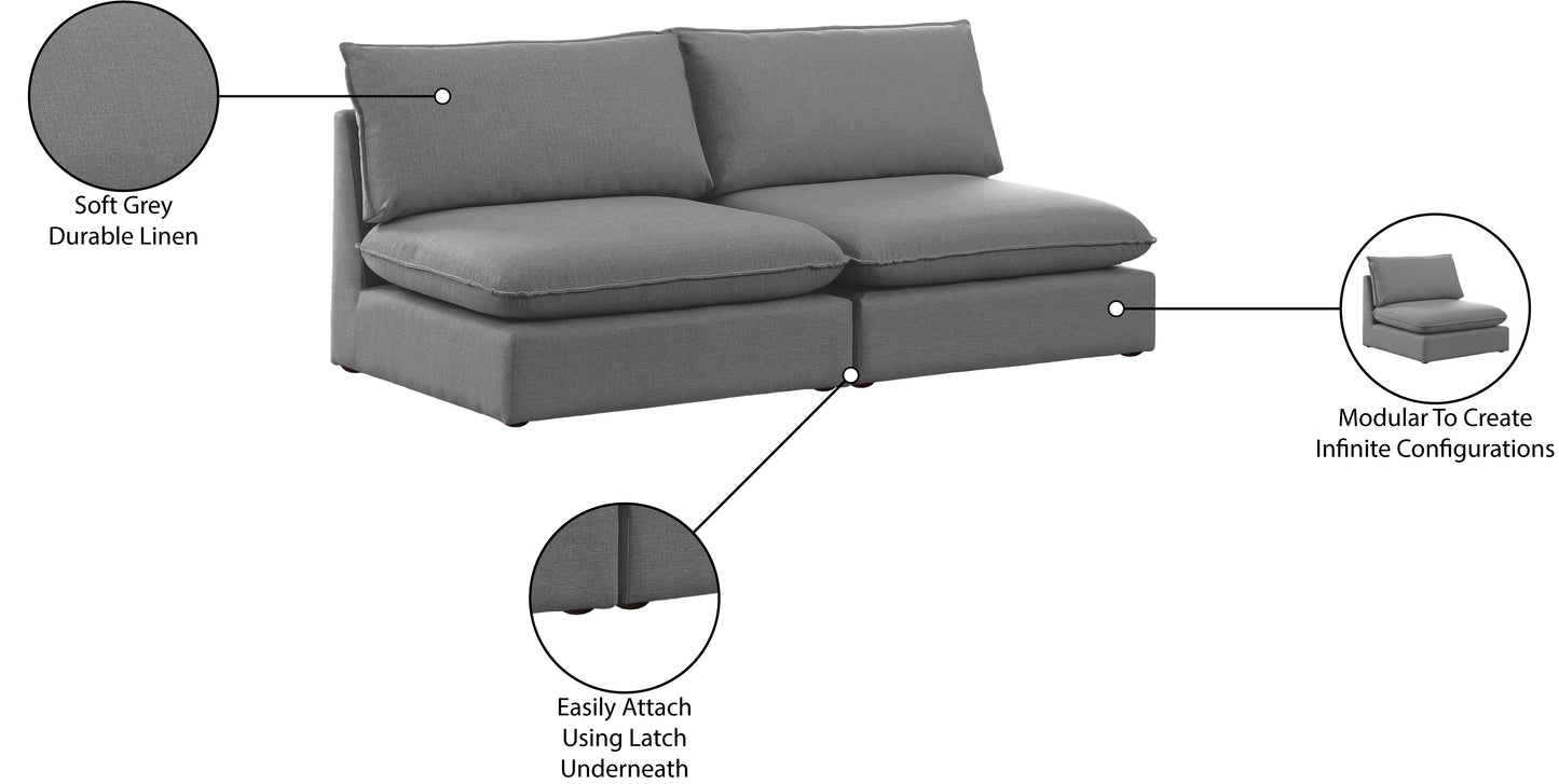 winston grey durable linen textured modular sofa s80a