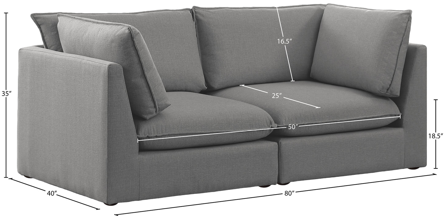 winston grey durable linen textured modular sofa s80b