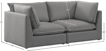 Winston Grey Durable Linen Textured Modular Sofa S80B