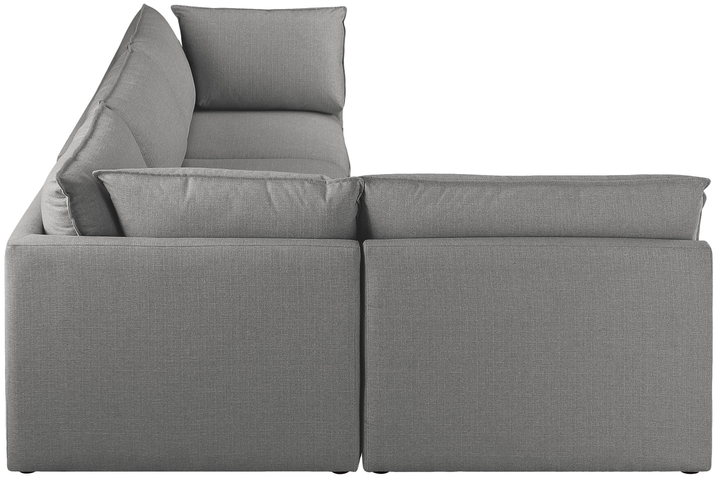 winston grey durable linen textured modular sectional sec4a